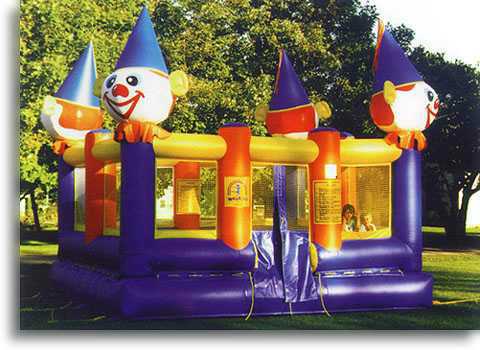 Clown Heads on 15' square inflatable